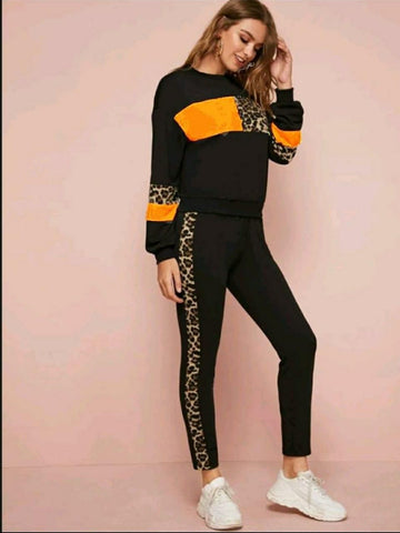 Women's Cotton Rib Stretchable Printed Tracksuit Roposo Clout